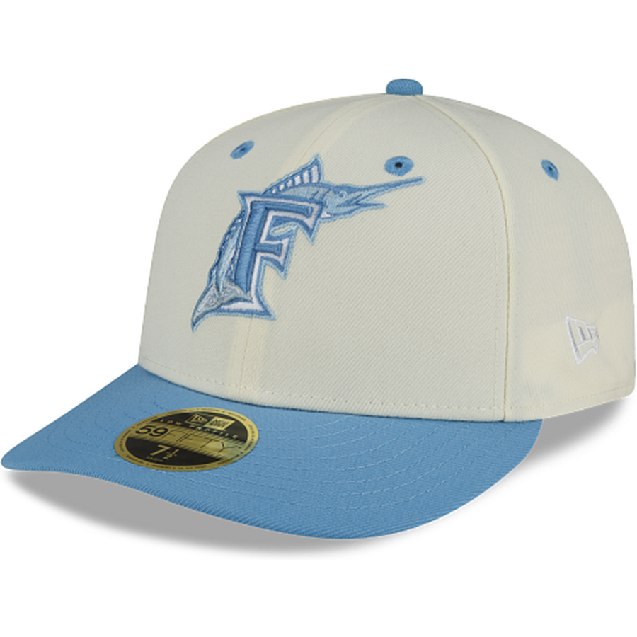 New Era Florida Marlins Chrome Sky Low Profile 2022 59FIFTY Fitted Hat