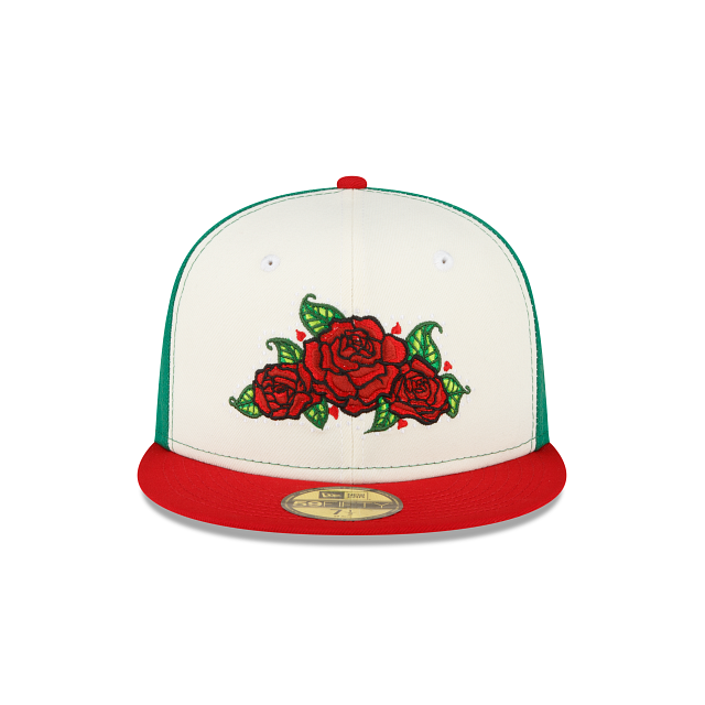 New Era Day of the Dead Roses Green 59FIFTY Fitted Hat