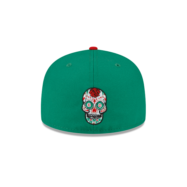 New Era Day of the Dead Roses Green 59FIFTY Fitted Hat