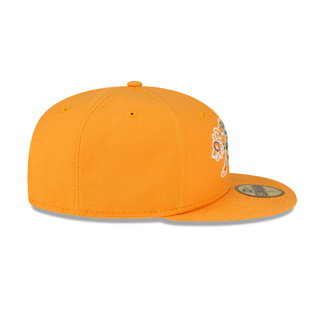 New Era Day of the Dead Bear Orange 59FIFTY Fitted Hat