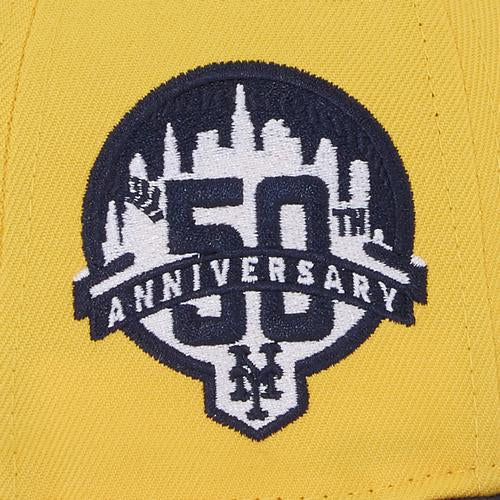 New Era New York Mets Yellow/Navy 50th Anniversary 59FIFTY Fitted Hat