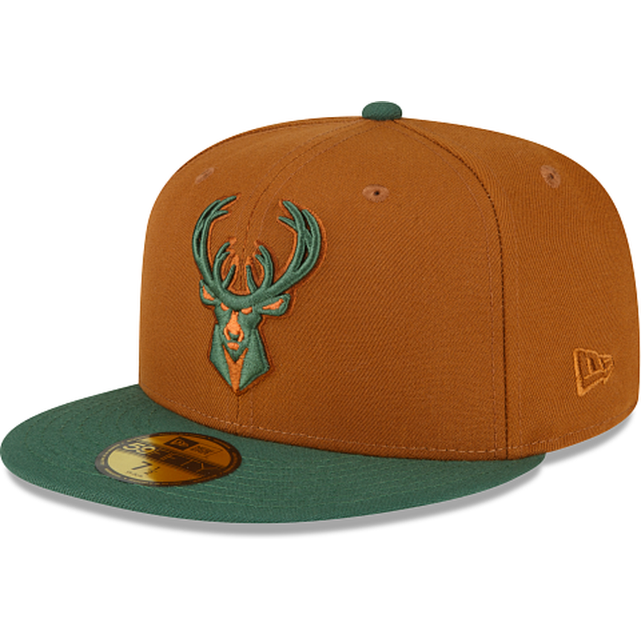 New Era Milwaukee Bucks Toasted Peanut 2022 59FIFTY Fitted Hat