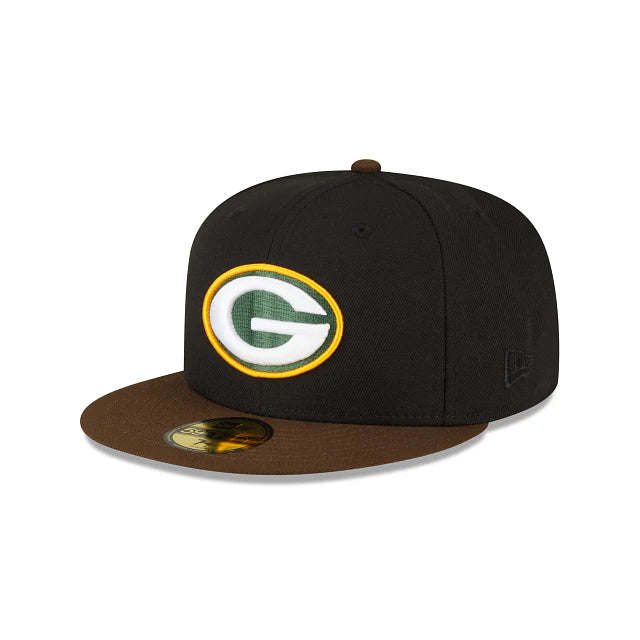 New Era Green Bay Packers Black Walnut 2023 59FIFTY Fitted Hat