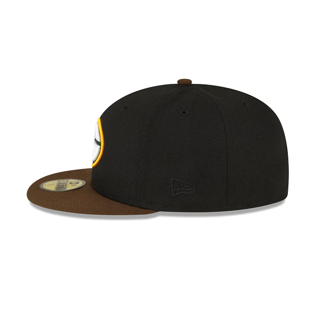 New Era Green Bay Packers Black Walnut 2023 59FIFTY Fitted Hat