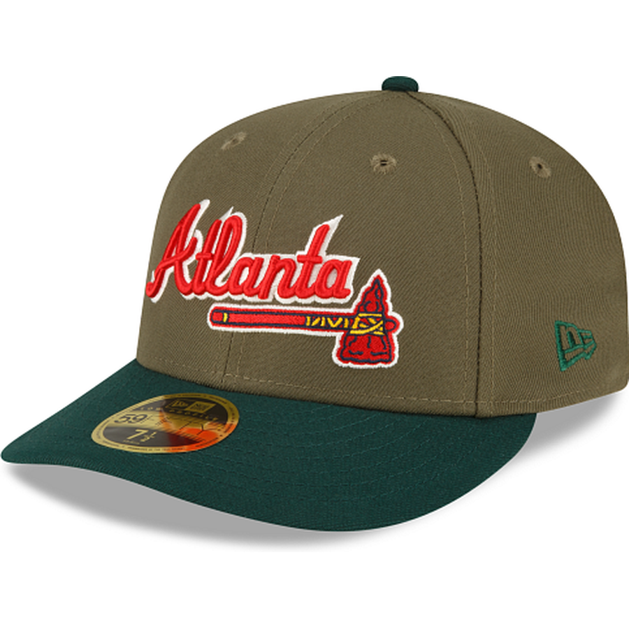 New Era Atlanta Braves Olive Low Profile 2023 59FIFTY Fitted Hat