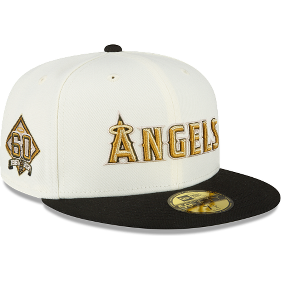 New Era Just Caps Chrome Black Los Angeles Angels 59FIFTY Fitted Hat