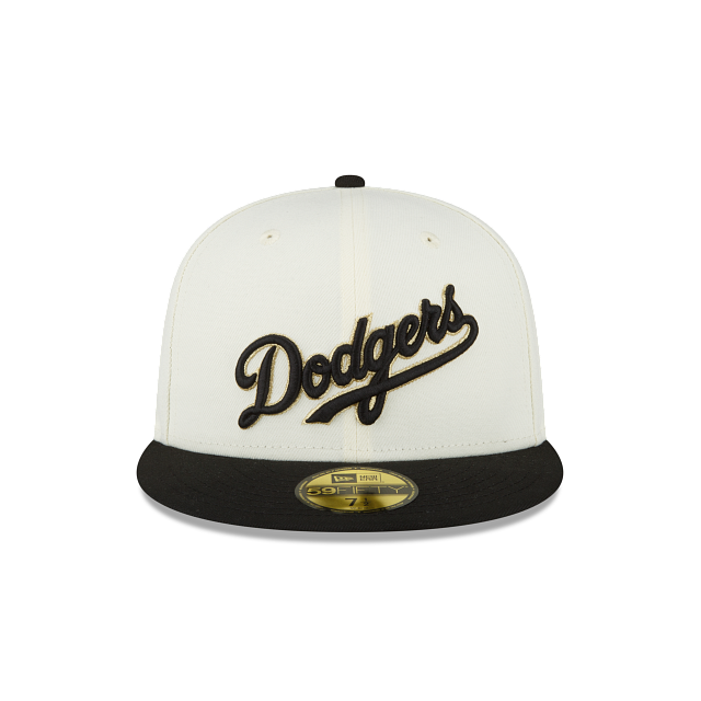 New Era Just Caps Chrome Black Los Angeles Dodgers 59FIFTY Fitted Hat