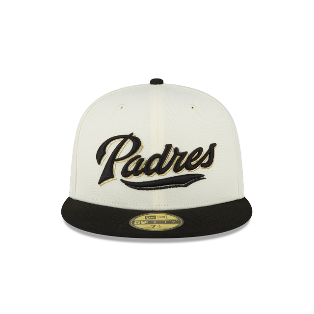 New Era Just Caps Chrome Black San Diego Padres 59FIFTY Fitted Hat