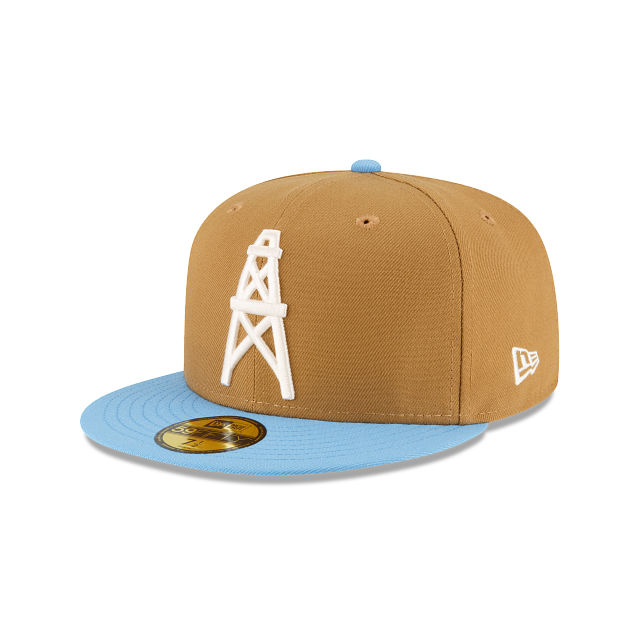 New Era Houston Oilers Ivory Wheat 2023 59FIFTY Fitted Hat