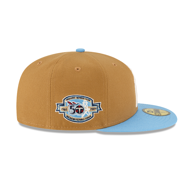 New Era Houston Oilers Ivory Wheat 2023 59FIFTY Fitted Hat