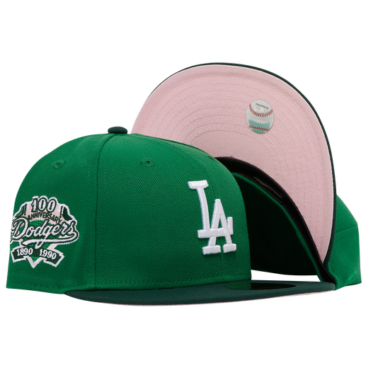 New Era Los Angeles Dodgers 100 Anniversary Kelly Green Pink UV 59FIFTY Fitted Hat