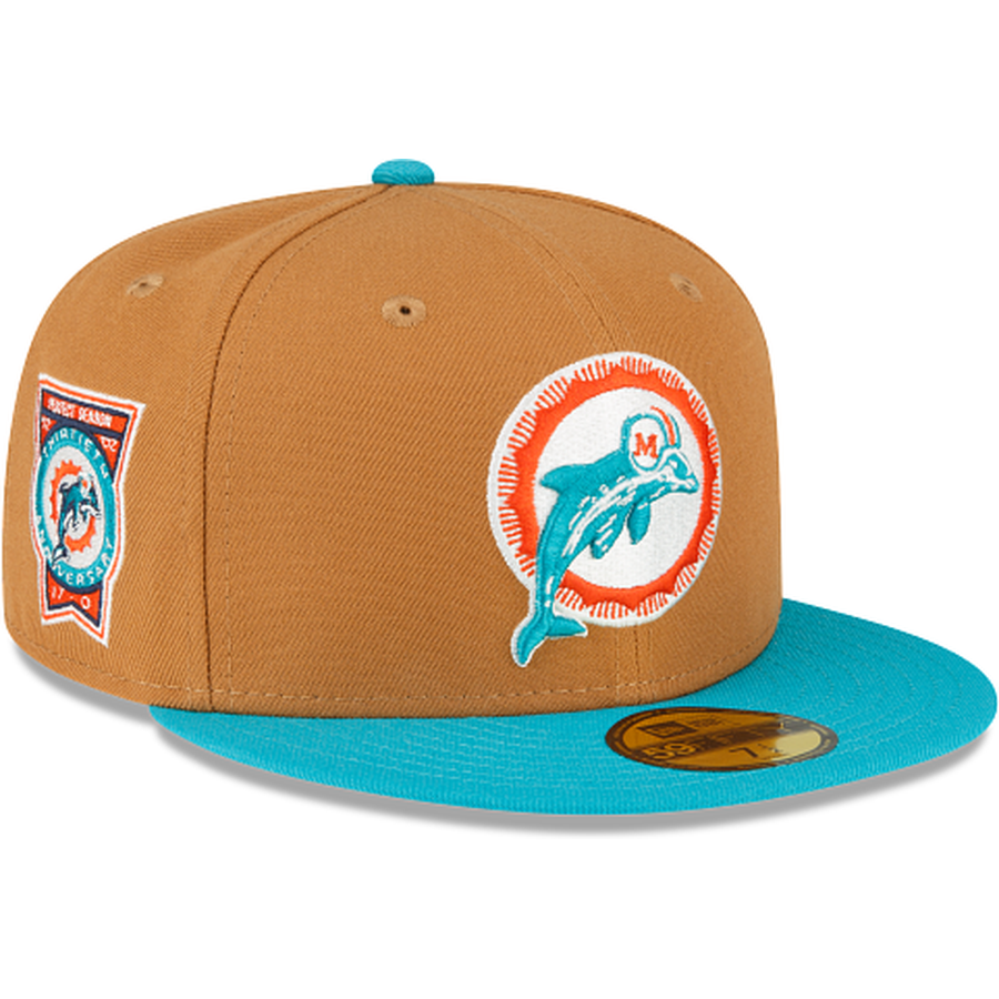 New Era Miami Dolphins Light Bronze 2023 59FIFTY Fitted Hat