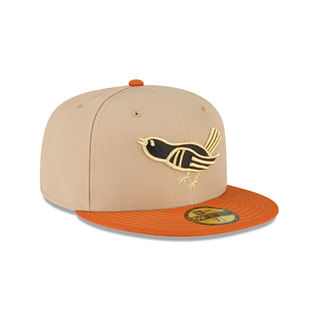 New Era Just Caps Beige Camel Baltimore Orioles 2023 59FIFTY Fitted Hat