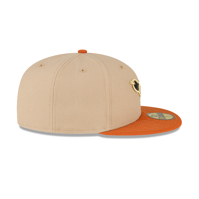 New Era Just Caps Beige Camel Baltimore Orioles 2023 59FIFTY Fitted Ha