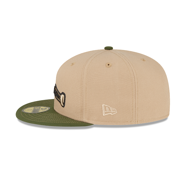 New Era Just Caps Beige Camel Down East Wood Ducks 2023 59FIFTY Fitted Hat
