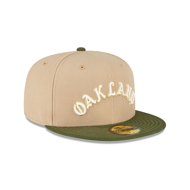 New Era Just Caps Beige Camel Oakland Athletics 2023 59FIFTY Fitted Hat