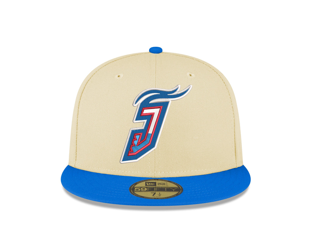 New Era Jacksonville Jumbo Shrimp Vegas Gold/Blue 59FIFTY Fitted Hat