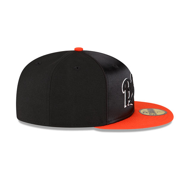 New Era Just Caps Black Satin Baltimore Orioles 2023 59FIFTY Fitted Hat