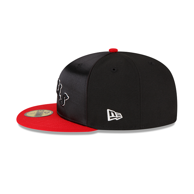 New Era Just Caps Black Satin Los Angeles Angels 2023 59FIFTY Fitted Hat