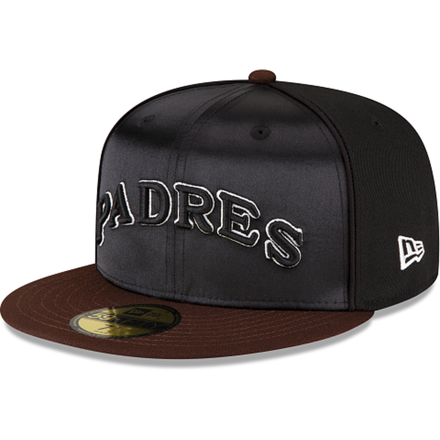 New Era Just Caps Black Satin San Diego Padres 2023 59FIFTY Fitted Hat