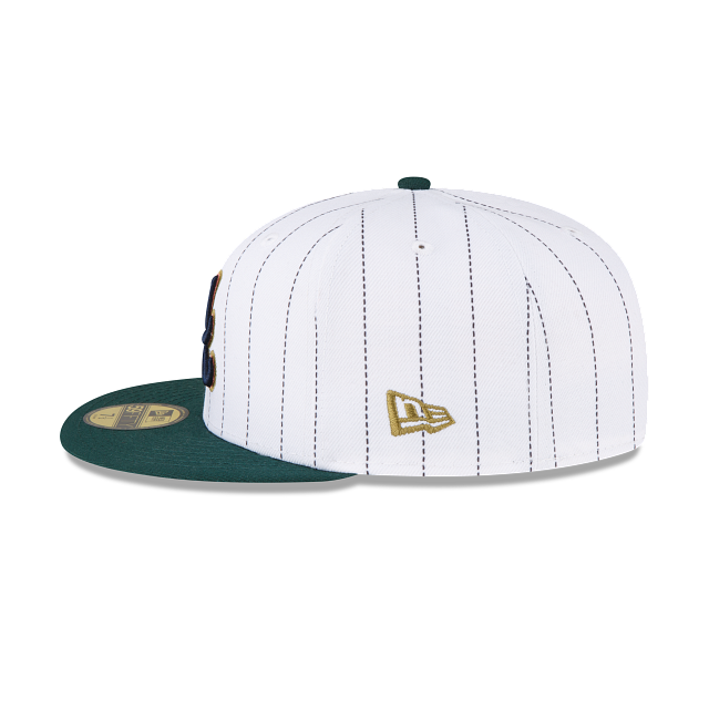 New Era Just Caps White Pinstripe Atlanta Braves 59FIFTY Fitted Hat