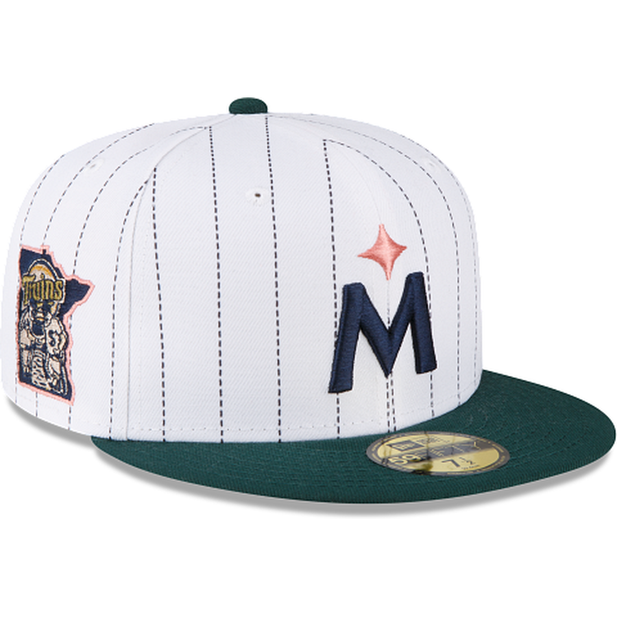 New Era Just Caps White Pinstripe Minnesota Twins 59FIFTY Fitted Hat