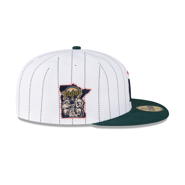 New Era Just Caps White Pinstripe Minnesota Twins 59FIFTY Fitted Hat