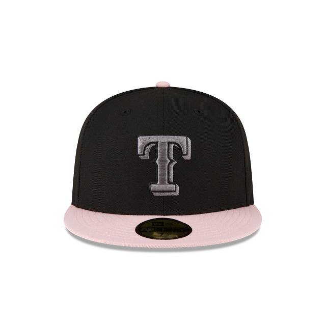 New Era Texas Rangers Black/Blush 2023 59FIFTY Fitted Hat