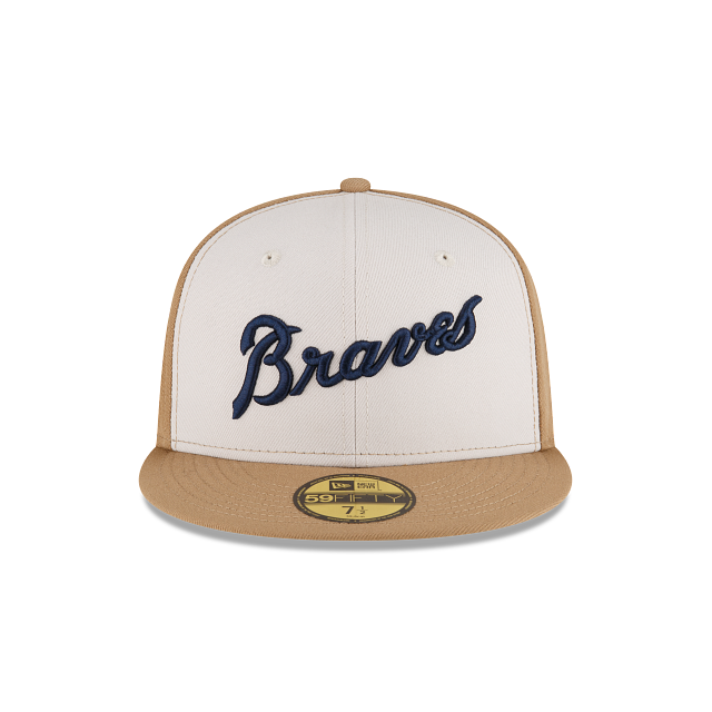 New Era Just Caps Khaki Atlanta Braves 2023 59FIFTY Fitted Hat