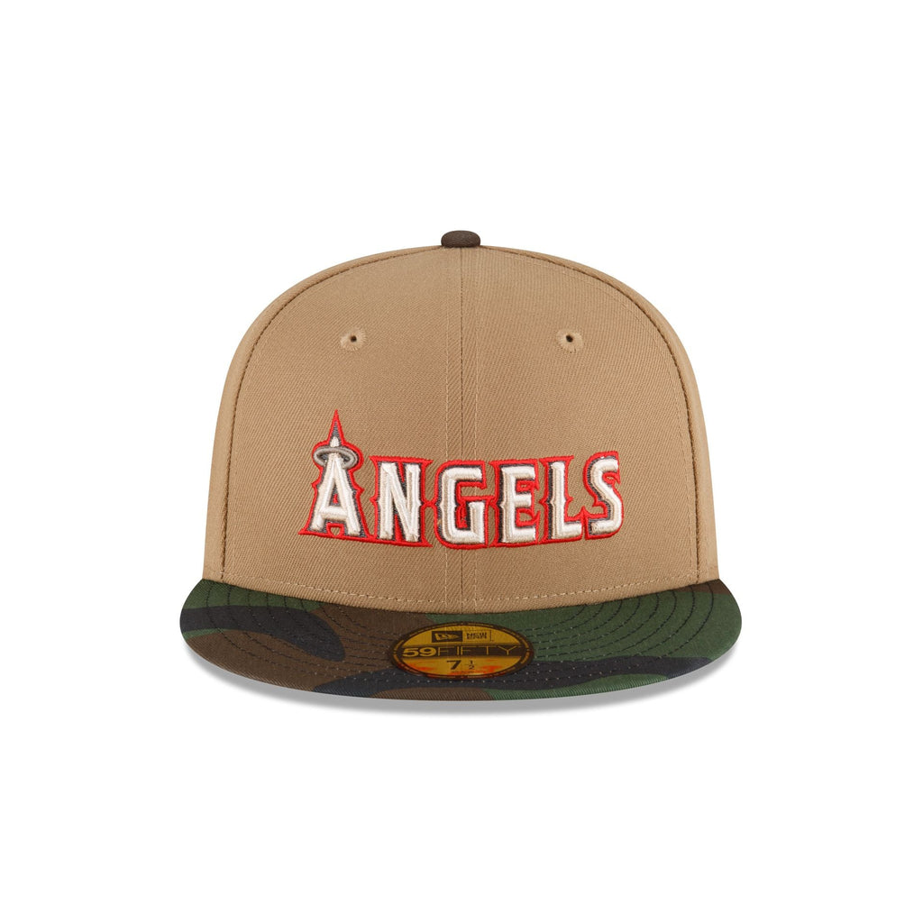 New Era Just Caps Camo Khaki Los Angeles Angels 2023 59FIFTY Fitted Hat