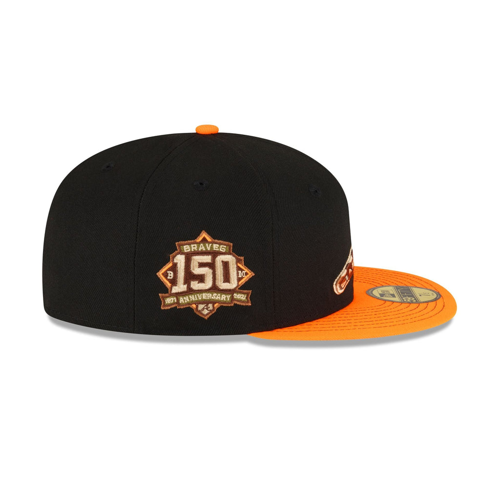 New Era Just Caps Orange Visor Atlanta Braves 2023 59FIFTY Fitted Hat