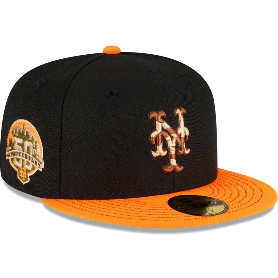 New Era Just Caps Orange Visor New York Mets 2023 59FIFTY Fitted Hat