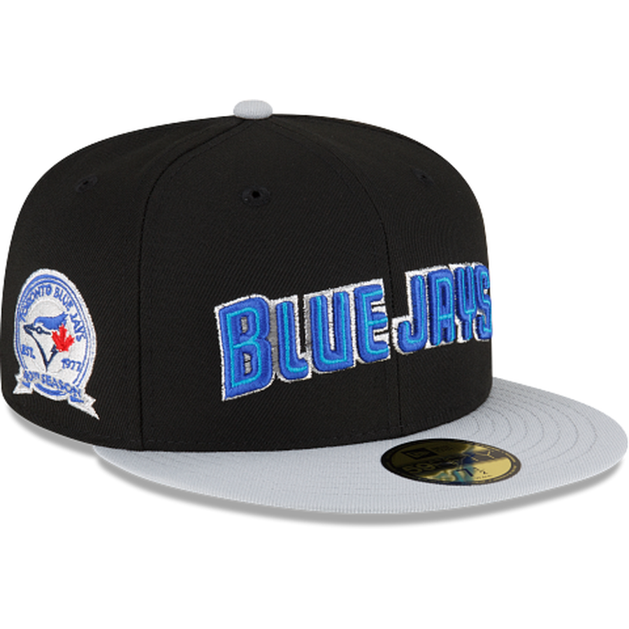 New Era Just Caps Gray Visor Toronto Blue Jays 2023 59FIFTY Fitted Hat