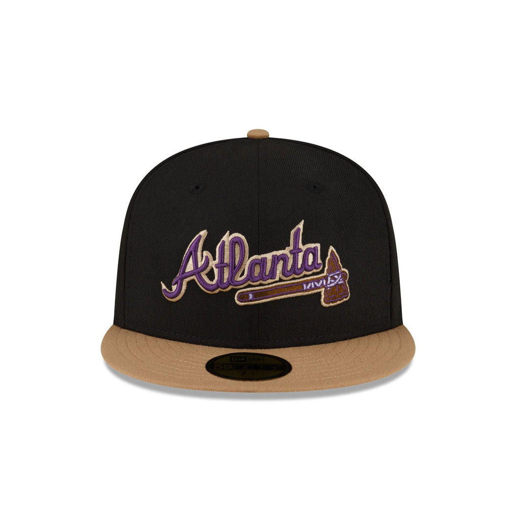 New Era Just Caps Black Crown Atlanta Braves 2023 59FIFTY Fitted Hat