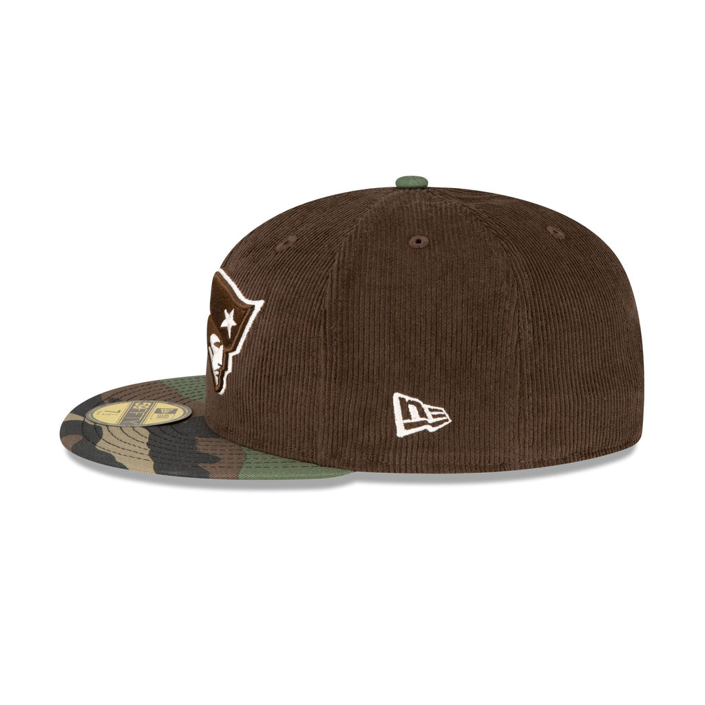 New Era Just Caps Brown Camo New England Patriots 2023 59FIFTY Fitted Hat