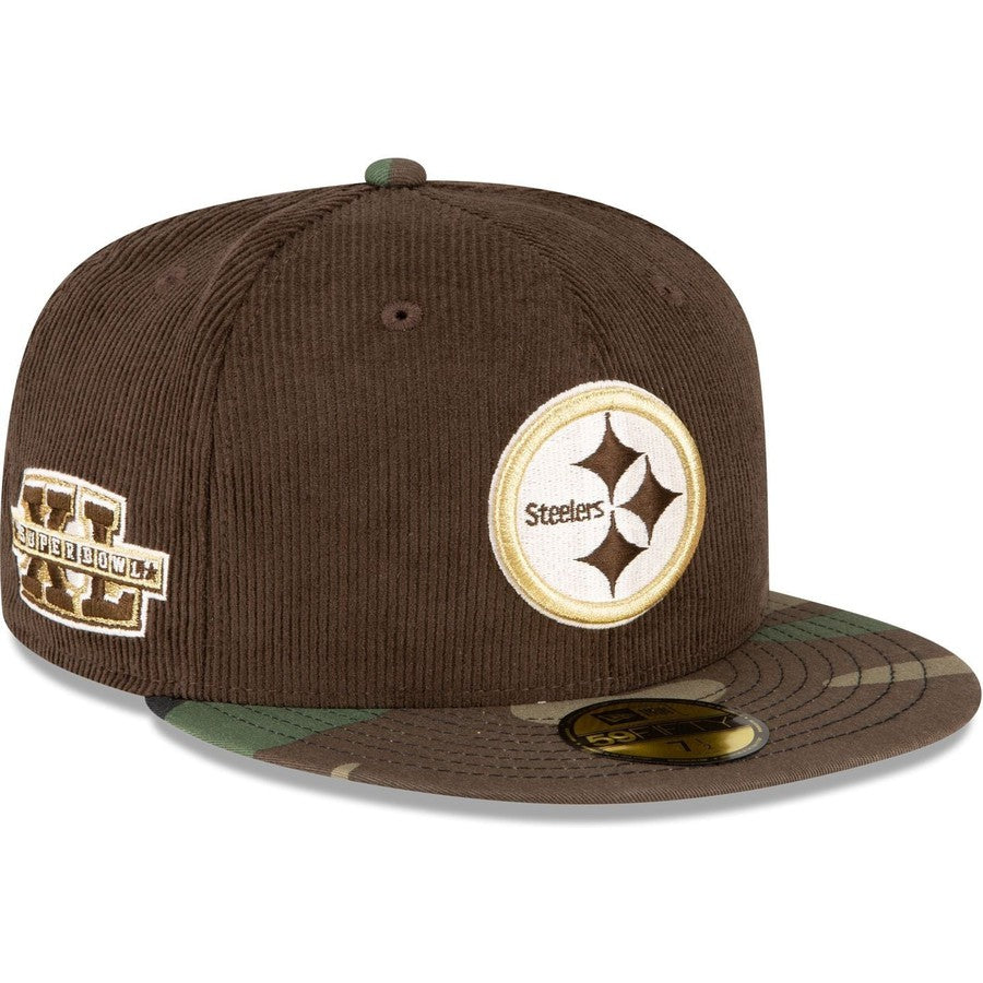 New Era Just Caps Brown Camo Pittsburgh Steelers 2023 59FIFTY Fitted Hat