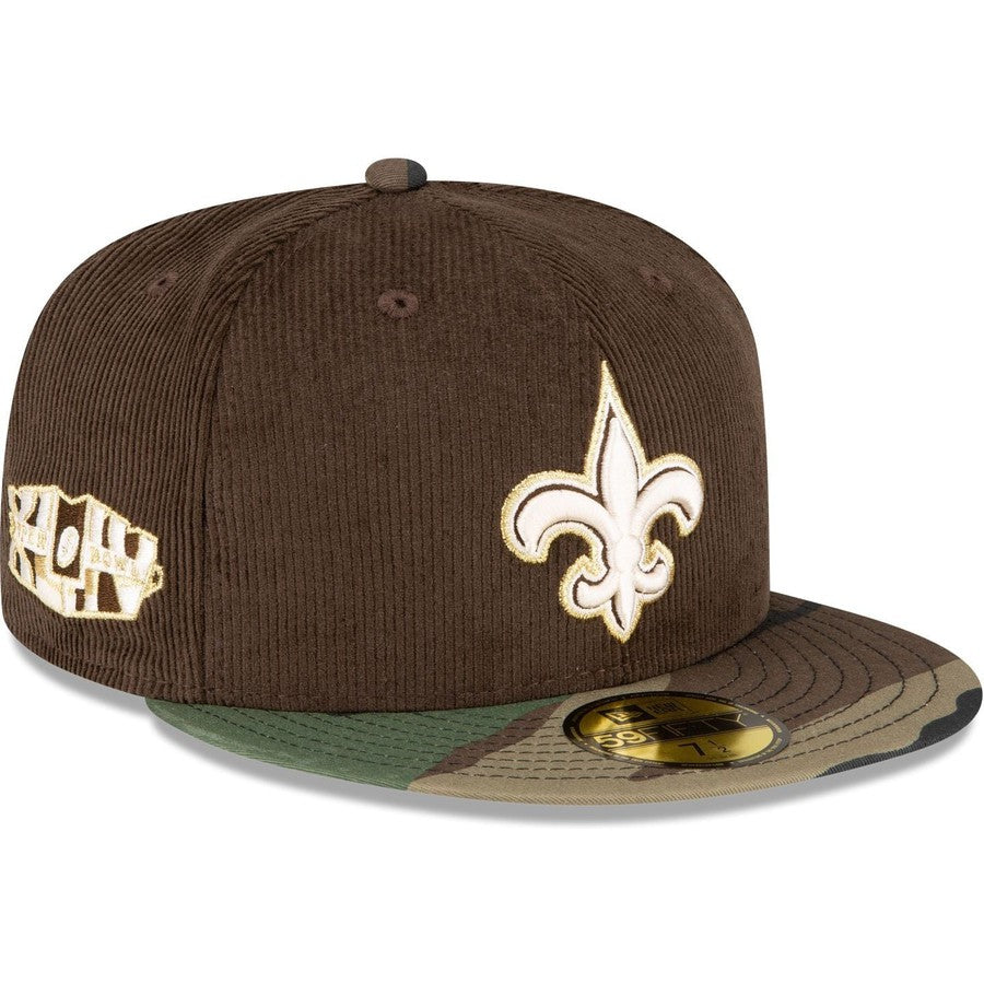 New Era Just Caps Brown Camo New Orleans Saints 2023 59FIFTY Fitted Hat