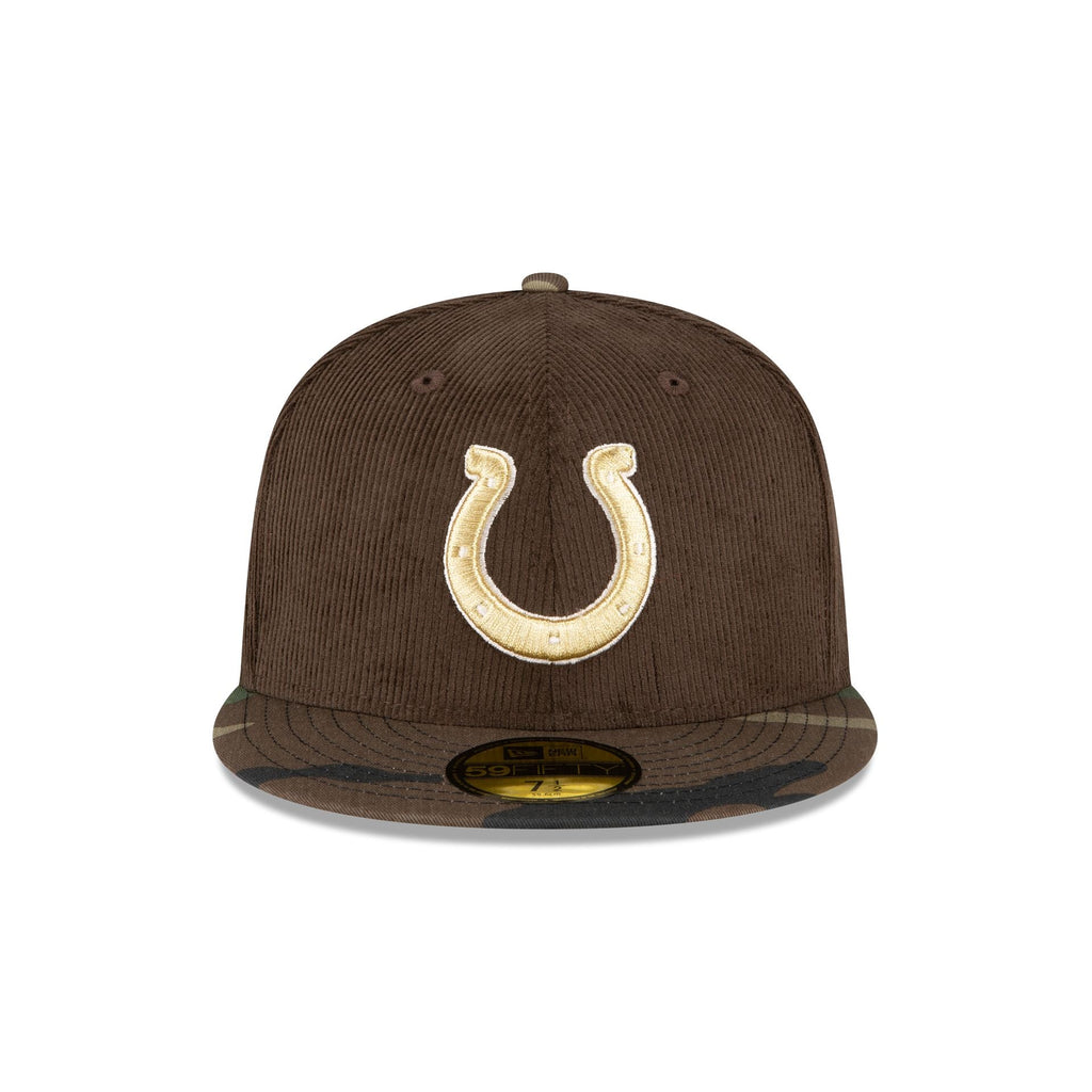 New Era Just Caps Brown Camo Indianapolis Colts 2023 59FIFTY Fitted Hat