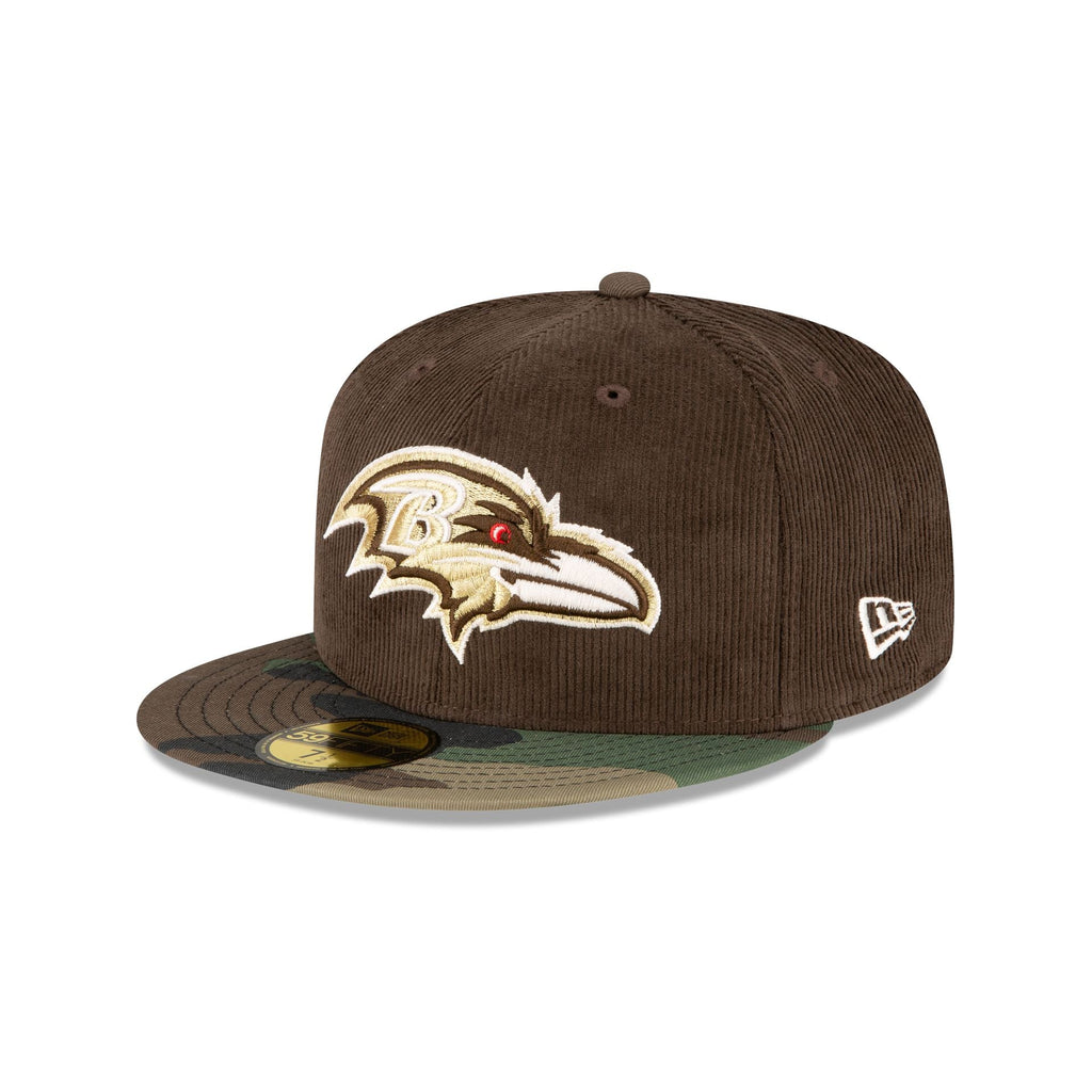 New Era Just Caps Brown Camo Baltimore Ravens 2023 59FIFTY Fitted Hat