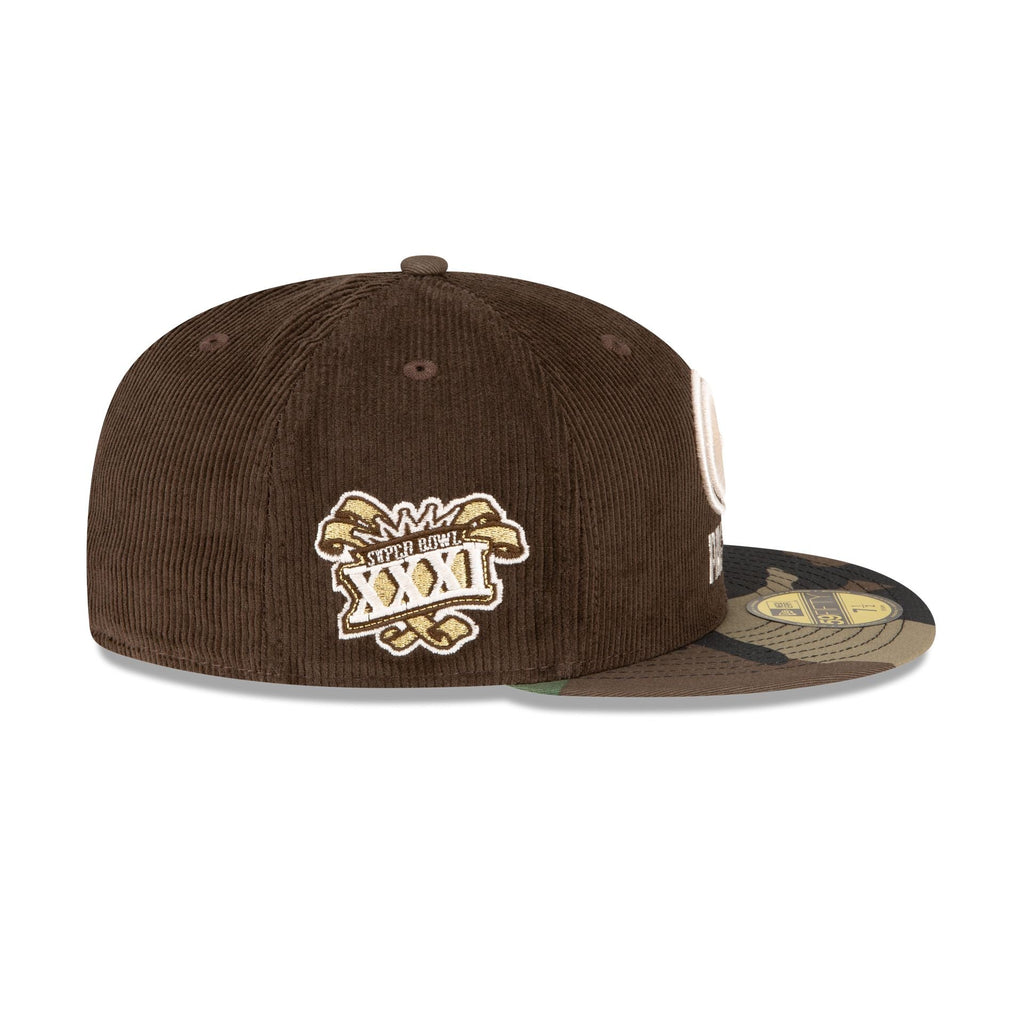 New Era Just Caps Brown Camo Green Bay Packers 2023 59FIFTY Fitted Hat