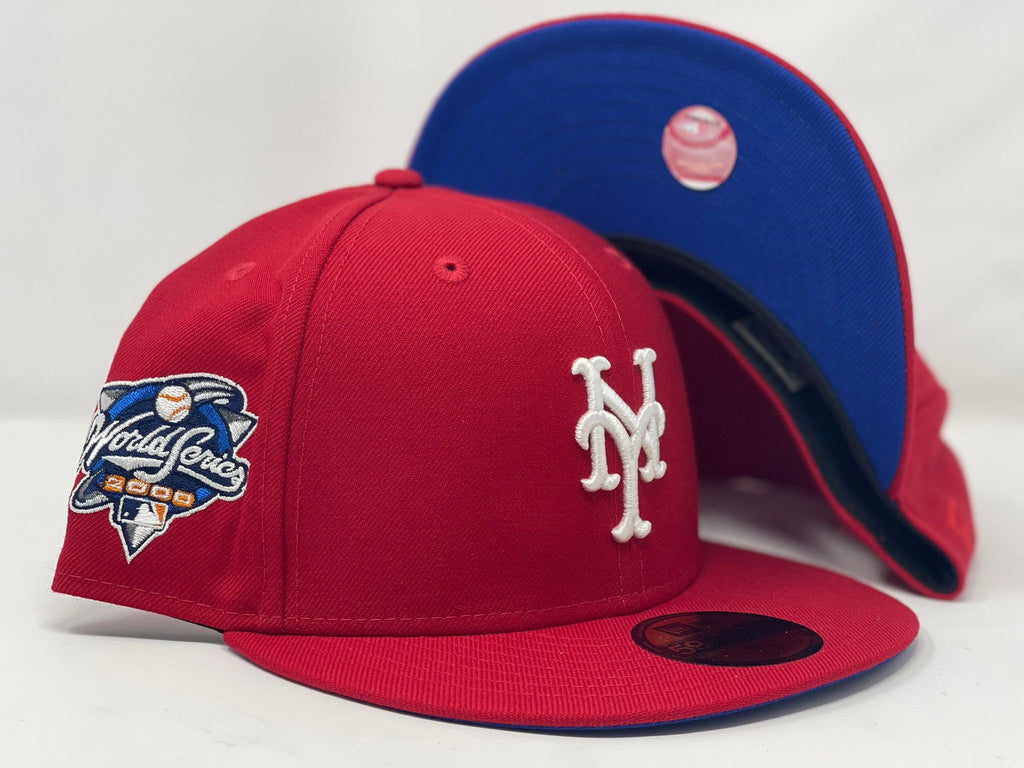 New Era New York Mets Red 2000 World Series Blue Under Brim 59FIFTY Fitted Hat