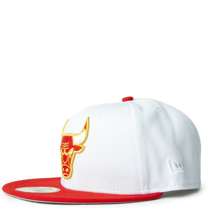 New Era Chicago Bulls White/Red/Gold 6x Champs 59FIFTY Fitted Cap