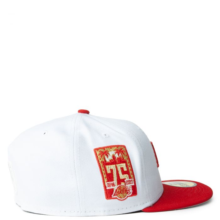 New Era Los Angeles Lakers White/Red/Gold 75th Anniversary 59FIFTY Fitted Cap