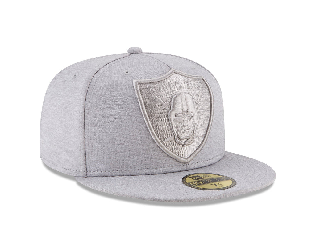 New Era Gray Oakland Raiders  59Fifty Fitted Hats
