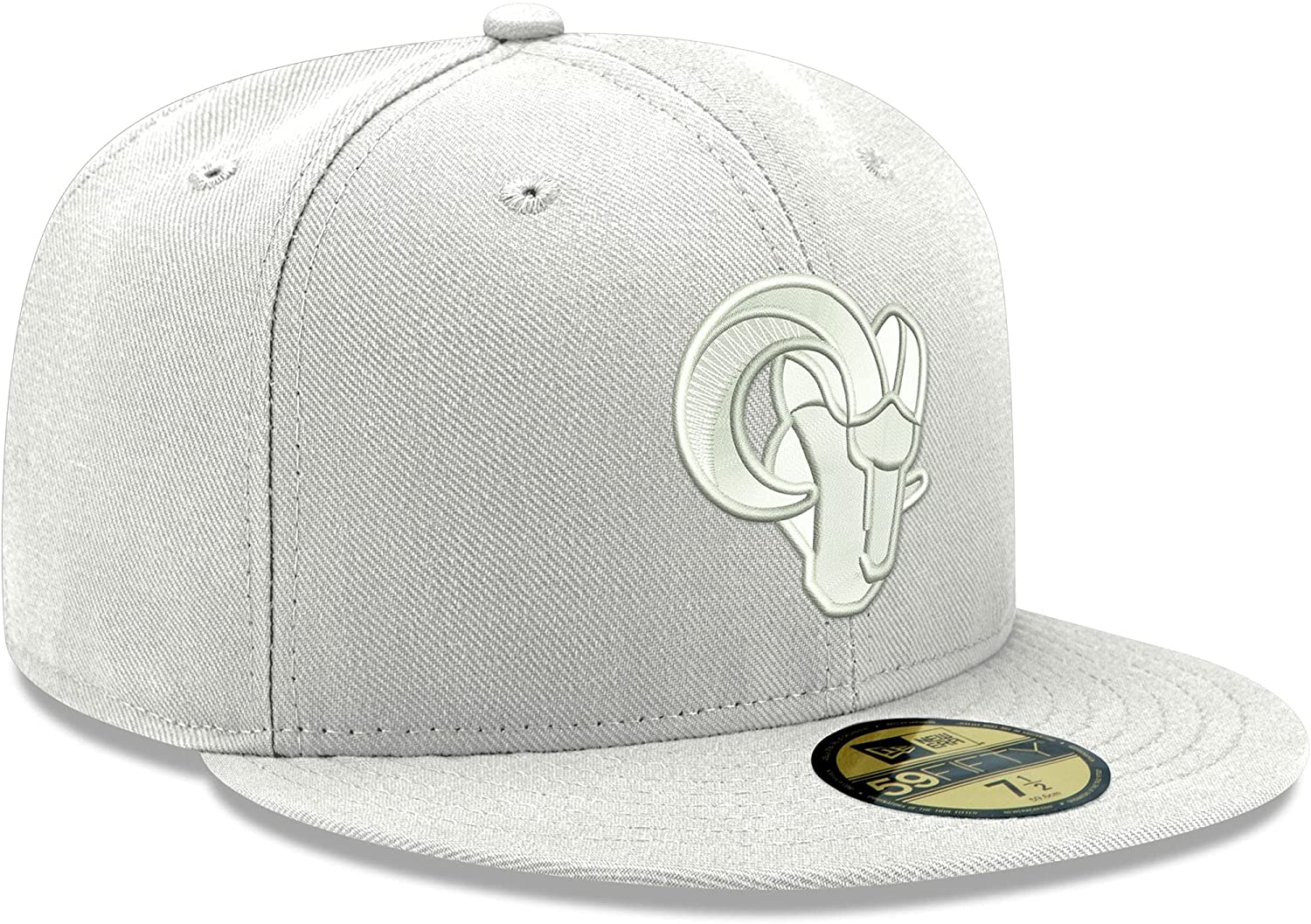 New Era Los Angeles Rams White on White 59FIFTY Fitted Hat