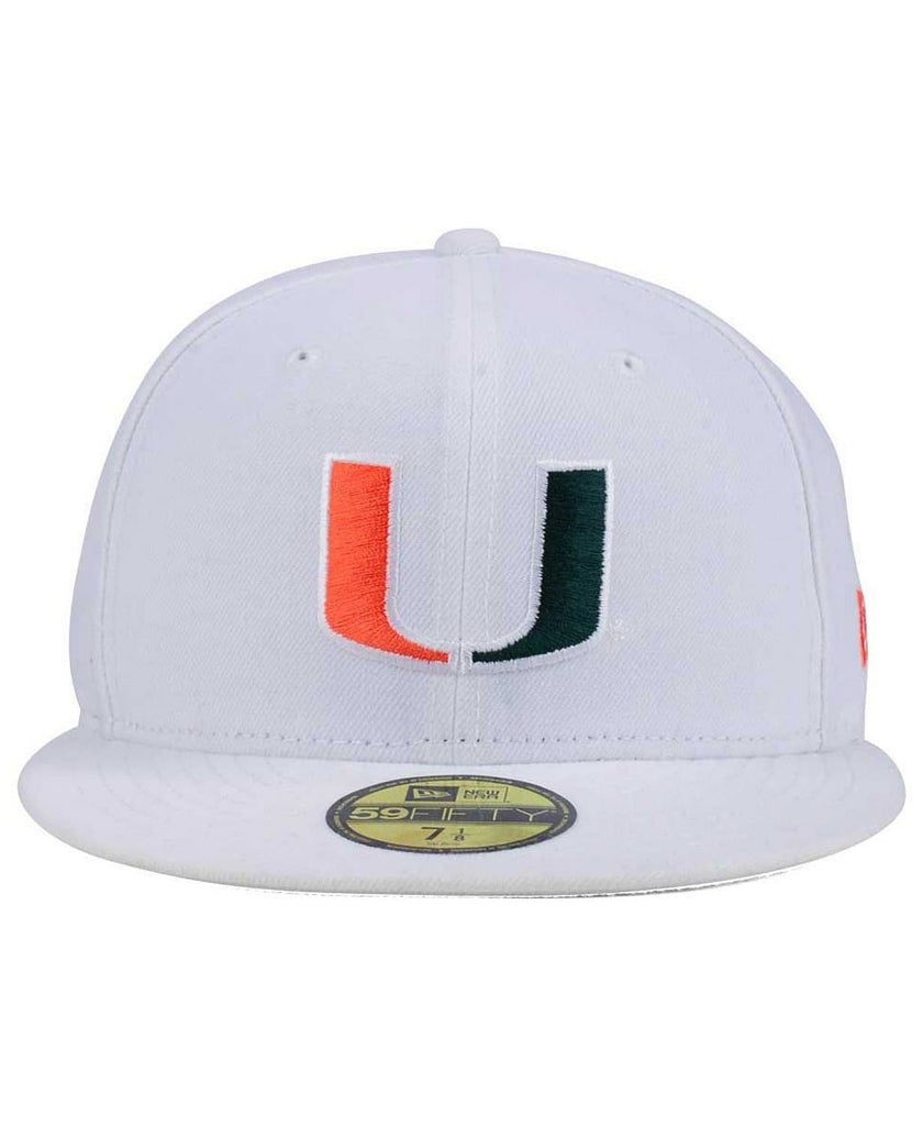 New Era Miami Hurricanes 59Fifty Fitted Hat (White)