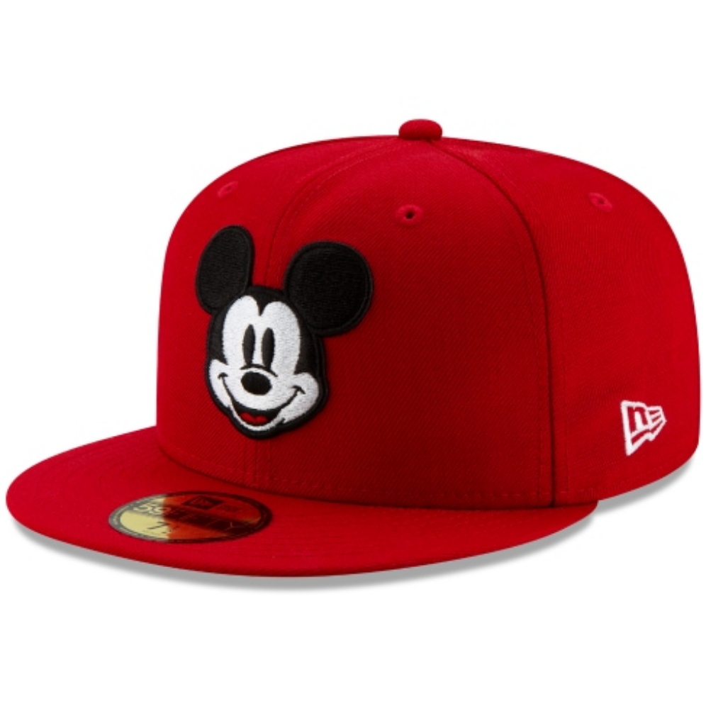 New Era Mickey Mouse Face Scarlet 59FIFTY Fitted Hat