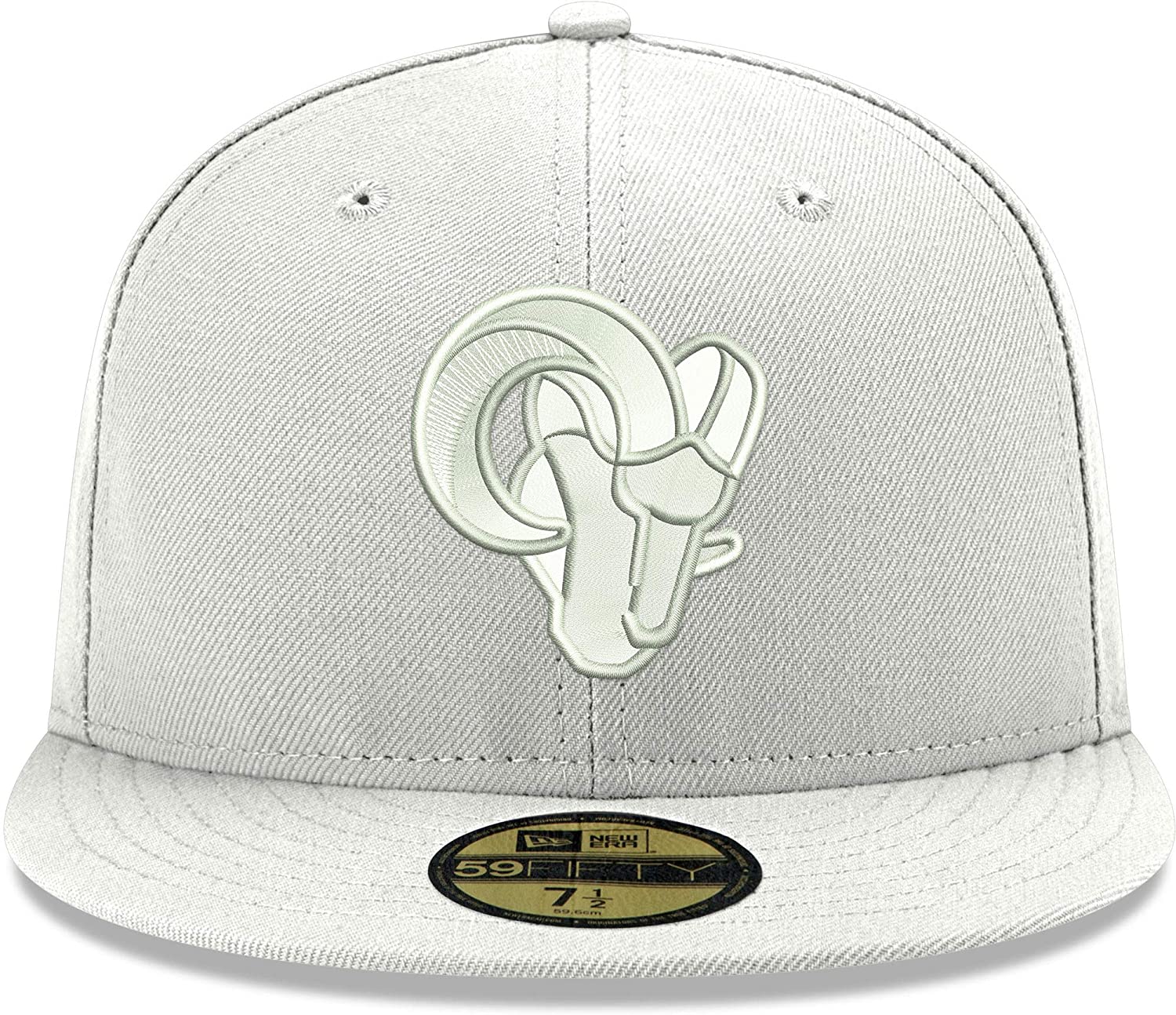 New Era Los Angeles Rams White on White 59FIFTY Fitted Hat