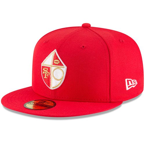 New Era San Francisco 49ers Scarlet Omaha Throwback 59FIFTY Fitted Hat