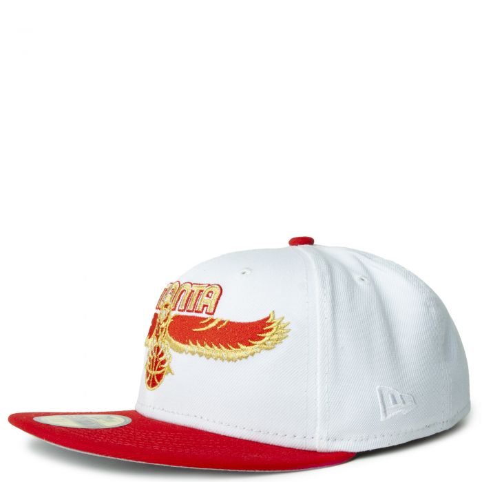 New Era Atlanta Hawks White/Red/Gold 59FIFTY Fitted Cap